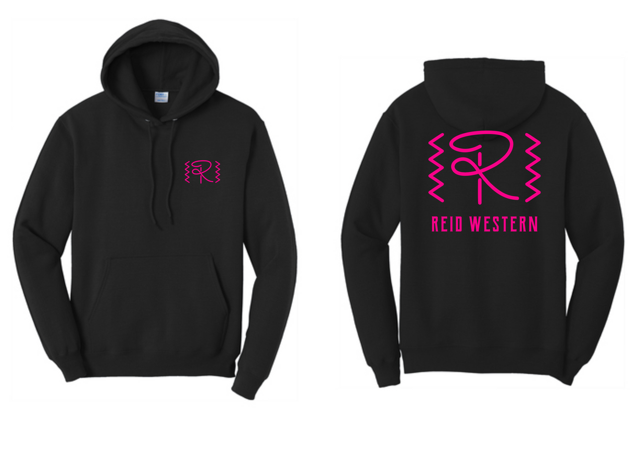 Black Hoodie with Hot Pink Accents